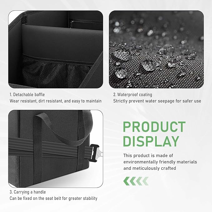 Car Seat Organizer, Car Organizer Backseat, Collapsible Small Auto Seat Storage with Handles and Mesh Pockets, for Front/Rear Consoles Back Seats Traveling