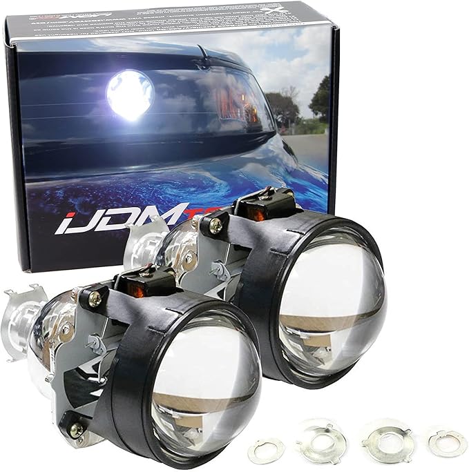 iJDMTOY Mini 2.5-Inch H1 Bi-Xenon Projector Lens Compatible With Car Lighting Retrofit, Custom DIY Job For Off-Road Use Or Show Purpose