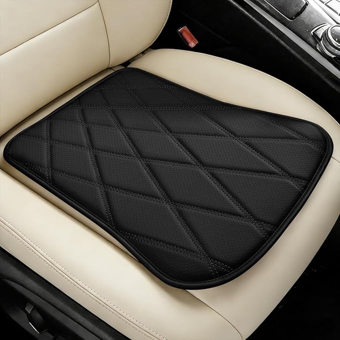 Car Seat Cushion, Comfortable Sciatica & Lower Back Pain Relief Vehicle Driver Seat Pillow, Auto Interior Chair Protector, Universal for SUV Automobile Truck (Black)