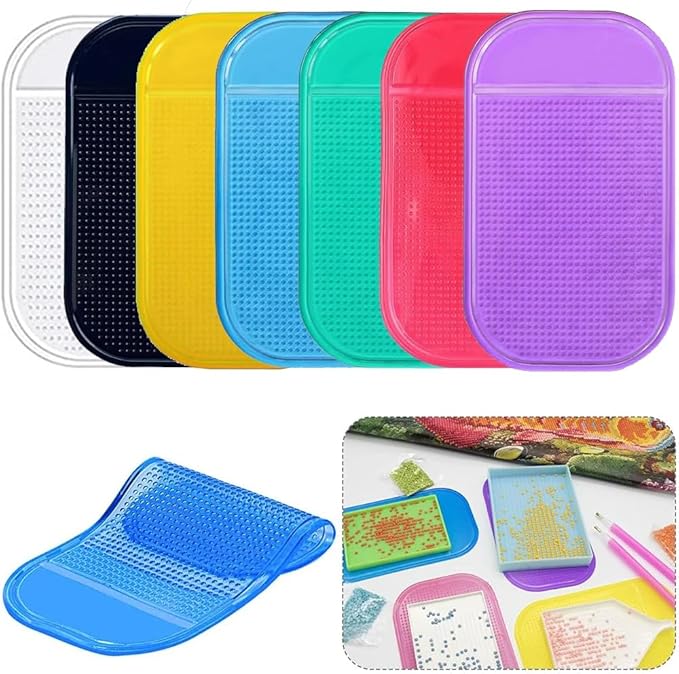 5PCS Extra-Strong Anti-Slip Pad Car Dashboard Sticky Pad Removable Silicone Gel Mat Washable Multi-Purpose PU Gel for Cell Phone Tablet (Blue)