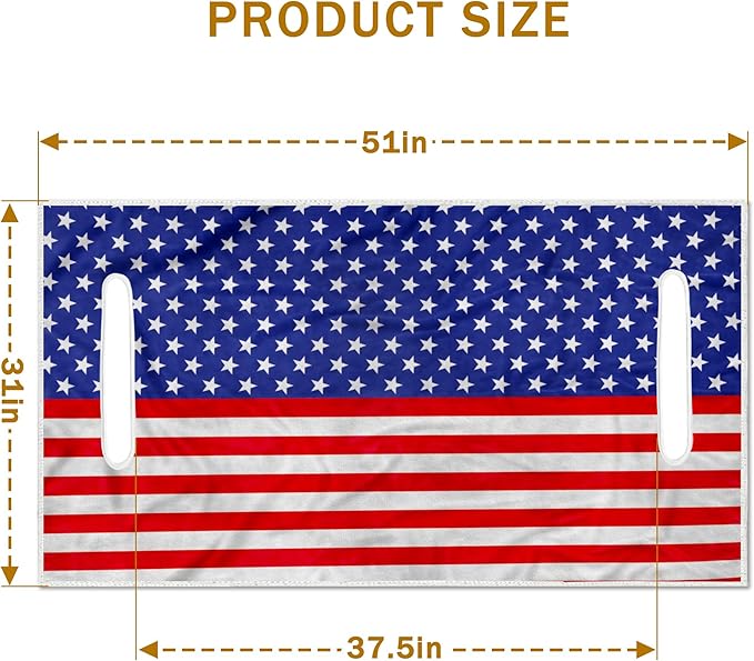 YOKYHOM American Flag Golf Cart Seat Covers for 2/4-Seater, Patriotic USA Seat Towel Blanket Keeps Seats Cool & Clean for Summer, Microfiber Fits EZGO, Club Car, Yamaha, 51"x31"