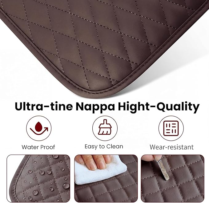 Upgraded Car Center Console Cover,Microfiber Leather Car Armrest Cover Cushion with 2 Storage Bags,Universal Car Armrest Storage Box Car Interior Accessories for Most Vehicles (Brown)