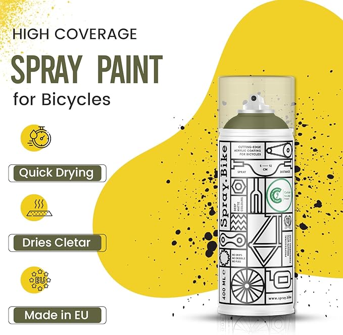 Spray.Bike Spray Paint | Designed Mainly for Bicycles | Multi-Use Acrylic Spray Paint for Metal, Plastic | High Coverage Bike Paint, 400ml