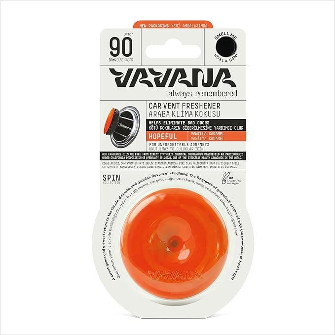 Vavana Spin Car Air Conditioner Freshener Professional Car Freshener BPA & Liquid Free 90 Days Effective Set of 2 (Hopeful)