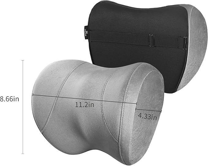 Car Neck Pillow Adjustable Up and Down Style 2 Pack,Car Headrest Pillow for Neck Support Relieves Driving Fatigue, Soft Memory Form and Ergonomic Design Fits Most Heights and Car Seats (Gary)