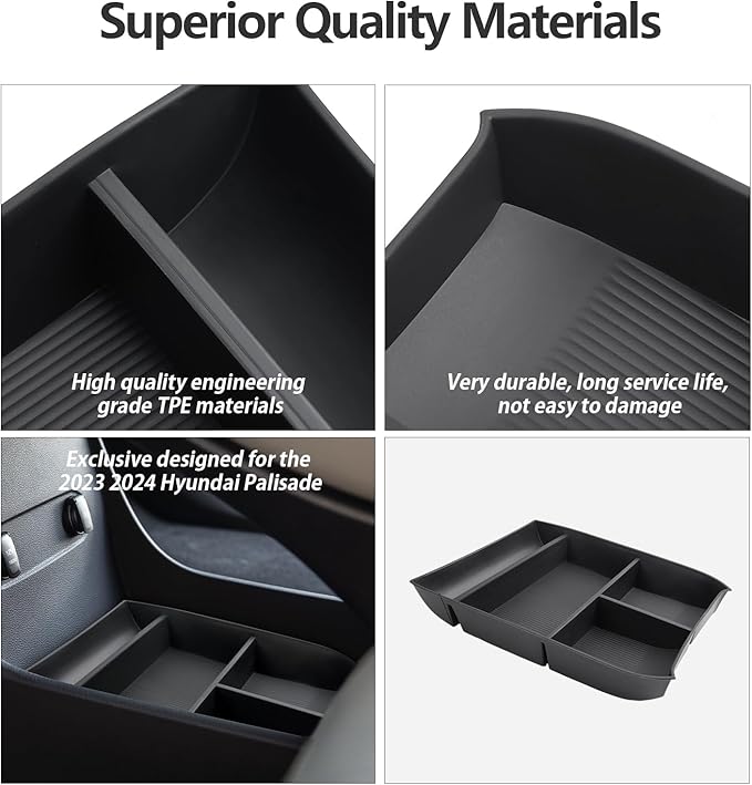 2025 Palisade Organizer for 2020 2021 2022 2023 2024 2025 Hyundai Palisade SE/SEL/XRT/Limited/Calligraphy Center Console Organizer Under Armrest Organizer Insert Tray 2025 Palisade Accessories 2PCS