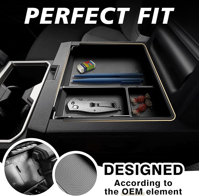 Muslogy Center Console Organizer Compatible with 2025 2026 Toyota 4Runner Accessories Armrest Middle Console Divider Storage Box with Card Slot Tray Divider Insert Organizer ABS Material