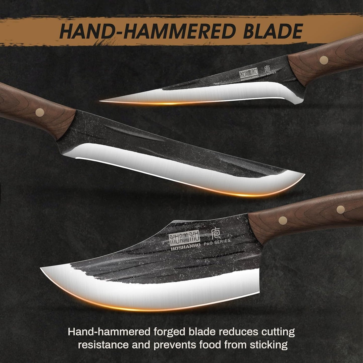 Butcher Knife Set, Hand Forged Butcher Chef Knife Set with Roll Bag, Sharp Meat Cleaver Knife & Bone Chopper Knives & Fillet Knives for Home & Camping & BBQ Gift for Men