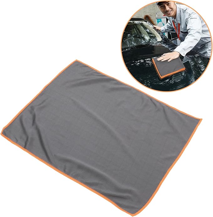 ULTECHNOVO Car Microfiber Towel Orange, Multifunctional Cleaning Cloth for Car Glass and Interior, Highly Absorbent, Streak-Free Wiping, Sturdy Automotive Cleaning Supplies