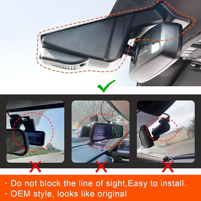 mangoal STARVIS 2 Front 4K HDR Dash Cam IMX678, Custom Fit for Ford F150 2015-2020 F250/F350 Super Duty 2017-2019(Model C), 5GHz WiFi, GPS, 64GB Card