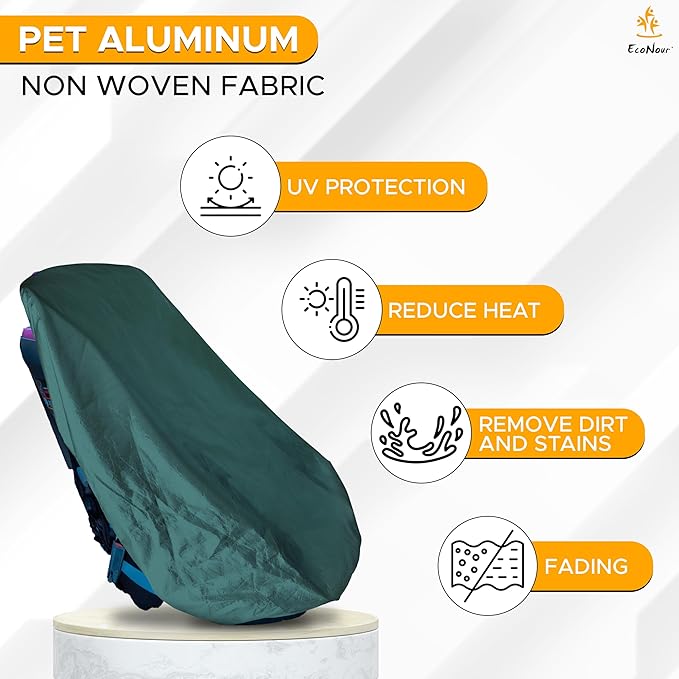 EcoNour Baby Car Seat Sun Shade Cover | Infant Car Seat Heat Protector | Reflective Shield Keeps Baby Seat Cool | UV Protection Cover for Travel | Green