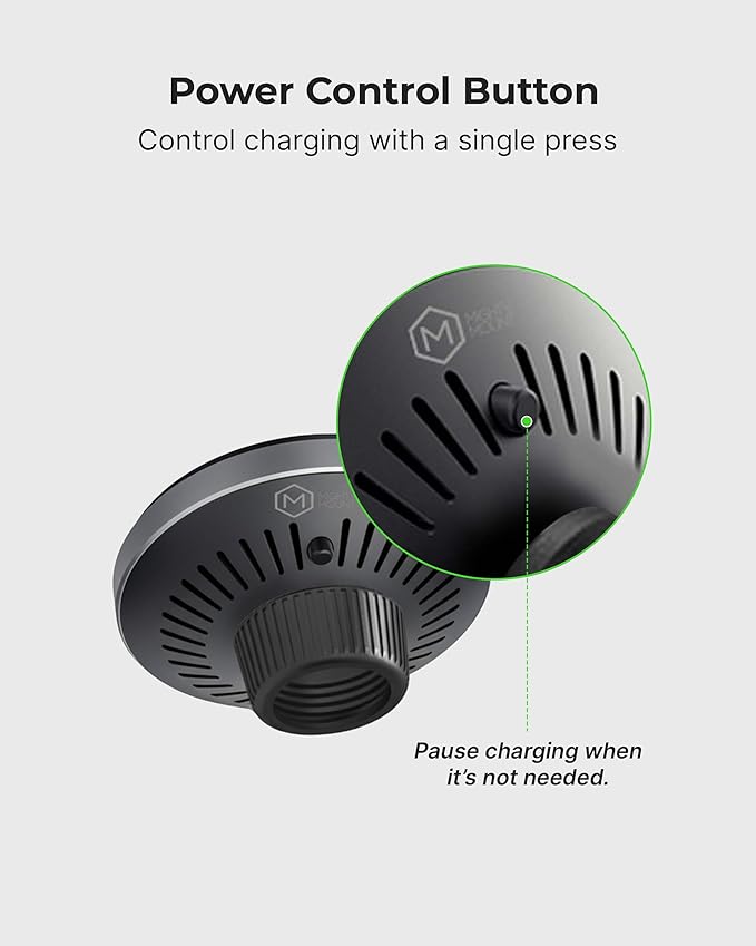 Mag Switch Qi2 Mag Safe Wireless Telescopic Suction Cup Mount, 15W Fast Charger with a Built in on/Off Switch for Smarter Charging, Strong N52 Magnets, Compatible with iPhone 12-17