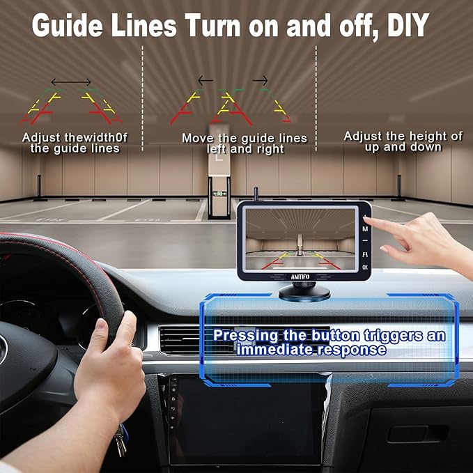 Wireless Backup Camera 5-inch for Truck: Easy to Install Back up Camera - HD 1080P Rear View Camera for Trucks SUVs