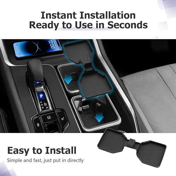 LUWU 2025 2026 TX350 Center Console Cup Holder Compatible with 2024 2025 2026 Lexus TX350/TX500/TX550 Accessories Premium Silicone Cup Holder Mat Spill-Proof, Easy Install & Clean, Black