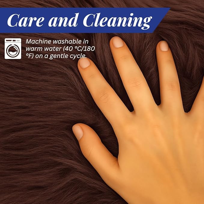 Andalus Brands Pure Australian Sheepskin Fluffy Car Center Console Cover, Luxurious Non-Shedding Furry Arm Rest Cover for Car, Versatile for All Seasons, Mocha - (11.47" X 6.3")