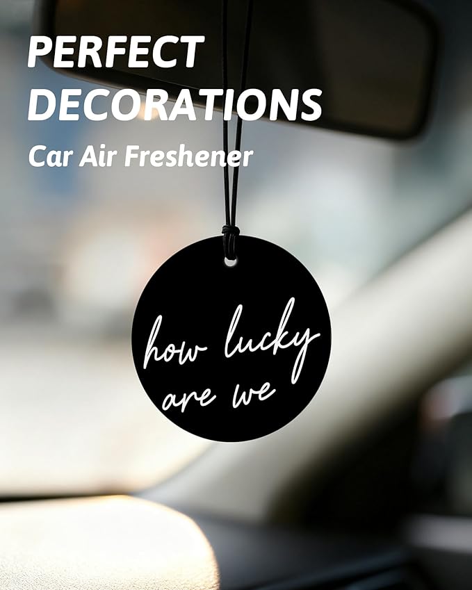 Western Round Car Air Freshener 4 Pcs, Preppy Cow Skull Cactus Cowgirls Boots Hanging Air Freshener for Cars Closet Drawer Books, Black and White Western Car Accessories Mirror Decor for Women