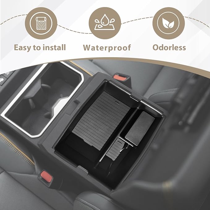 Muslogy Center Console Organizer Compatible with 2024 2025 2026 Toyota Tacoma Accessories Interior Storage Box Insert Tray Phone Pocket(Console Organizer+Hanging Storage Hidden Box+Door Inserts Box)