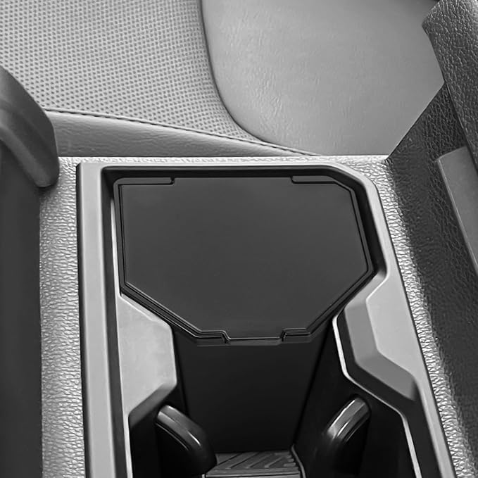 YOJOJOCO Center Console Coin Box Organizer Compatible with Toyota Tacoma 2024 2025 2026 Accessories Black ABS Material Armrest Insert Cup Holder Storage Box