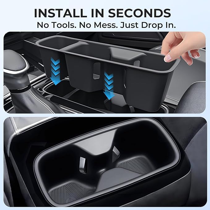 Cup Holder Inserts for KIA Telluride 2025 2024 2023 2022 2021 2020, Front & Rear TPE Center Console Interior Accessories Cup Holders Covers Protector for 2020-2025 Telluride, Black