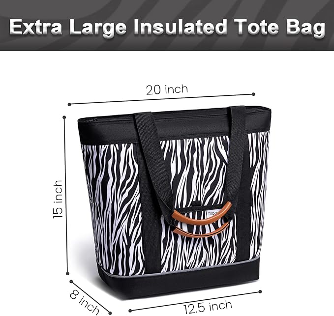 Insulated Cooler Bag Reusable Grocery Tote Bags Transport Large Lunch Box for Women