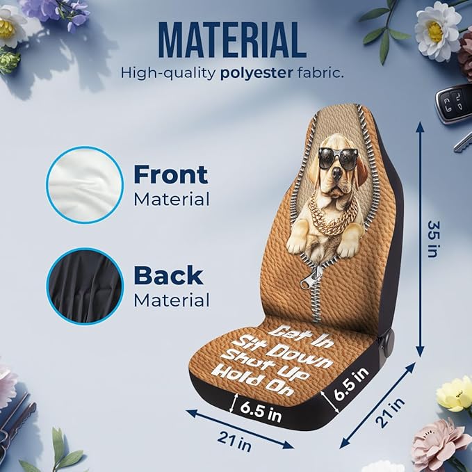 GENANY Funny Labrador Duck Car Seat Covers Set of 2, Breathable Front Seat Covers for Truck Sedan SUV, Dogs Themed Car Accessories, Labrador Gift for Women Men
