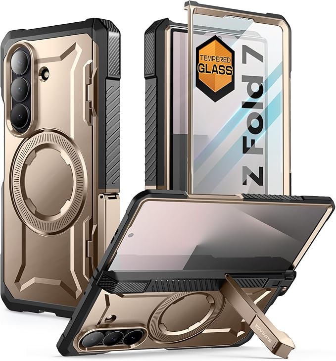 SUPCASE for Samsung Galaxy Z Fold 7 Case with Kickstand (UB Grip), [Compatible with MagSafe] [Built-in Tempered Glass Screen Protector] [Hinge Coverage] Military-Grade Protection Phone Case, Desert