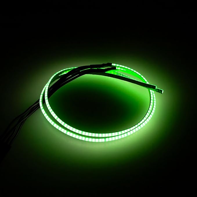 MEUS RACING RC LED Strip Colored Light Strip Flexible Cuttable for TRX4M SCX24 1/24 1/18 RC Crawlers Upgrade(Green)