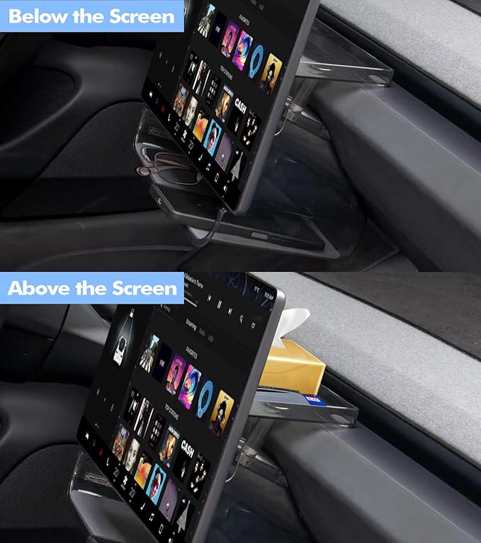 PM Auto Under Screen Storage for 2023-2025 Tesla Model 3 Highland, Center Console Organizer Tray, Model 3 Accessories