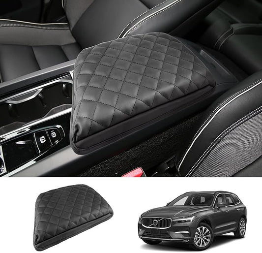 2018-2025 2026 XC60 Center Console Cover for Volvo XC60 (Core/Plus/Ultimate/Ultra/Black Edition/Momentum/R-Design/Inscription),Waterproof&Comfy Leather Cushion 2023 2024 2025 XC60 Armrest Cover