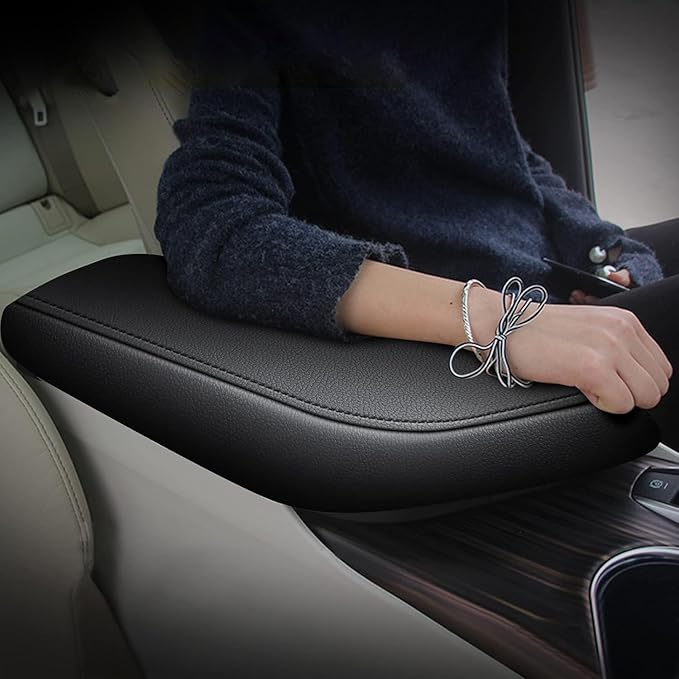 AOMSAZTO Center Console Cover Customized Armrest Cover Compatible with 2018-2024 Toyota Camry, Leather Arm Rest Covering for Car, Well-Make Durable Console Cushion Pad, Black