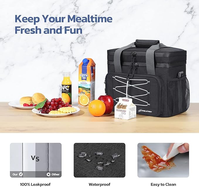 Maelstrom Portable Collapsible Soft Cooler Bag – 24/30/60 Cans Double-Deck Leakproof Ice Chest for Beach, Camping & Grocery