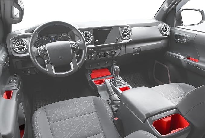 Interior Silicone Liner Insert Custom Fit for Tacoma 2016-2023, Silicone Organizer Tray for Tacoma Gen 3rd Crew Cab only - Fully Covered - for Tacoma Accessories