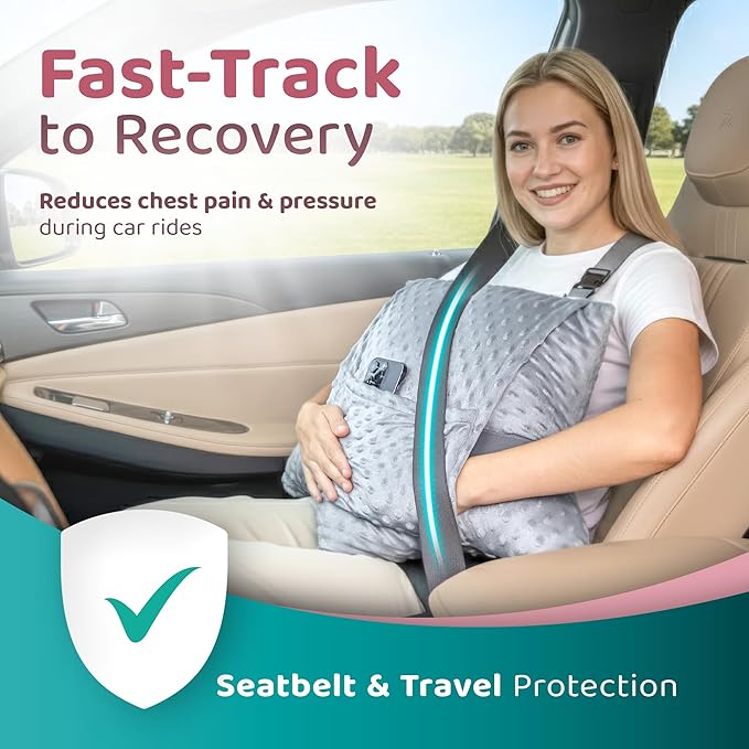 Zomaple Recovery Hysterectomy Pillow with Strap, Gel Pack & Lumbar Support – Post Abdominal Surgery Must Haves – Ideal for C-Section, Laparoscopic & Hernia Healing Comfort