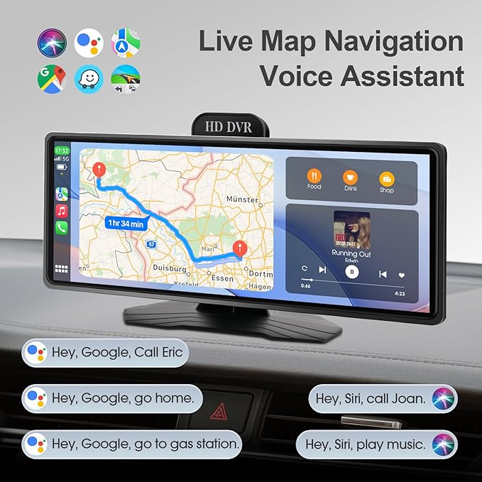 Wireless CarPlay & Android Auto – Effortlessly Connect Your iPhone or Android Device for Seamless Smartphone mirroring, Navigation, and app Control Without Cables.