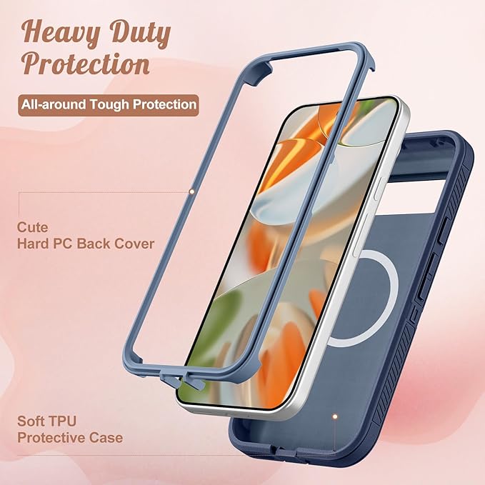 for Google Pixel 9 Case/Pixel 9 Pro Case - Compatible with MagSafe Women Cute Girls Magnetic Protective Cover Teen Boys Cool Unique Design Heavy Duty Shockproof for Pixel 9/9 Pro Phone Case