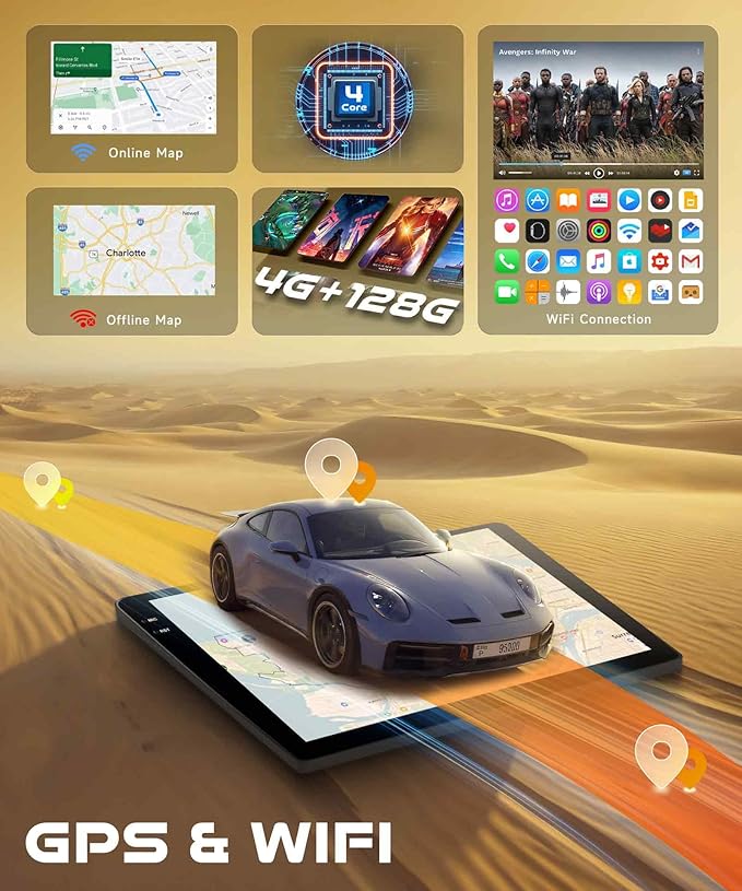 Android Car Radio for Nissan Altima 2008-2012 with Wireless CarPlay Android Auto, Orderich 4G+128G 9 Inch Touchscreen Car Stereo Mirror Link GPS Navigation WiFi Bluetooth FM RDS EQ SWC Backup Camera