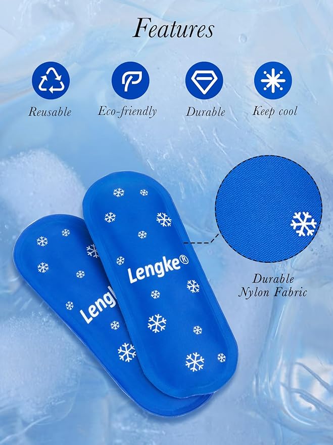 2PCS Ice Packs for Insulin Cooler Travel Case, Reusable Ice Packs for Travel, Small TSA Approved Travel Ice Packs by LengKe