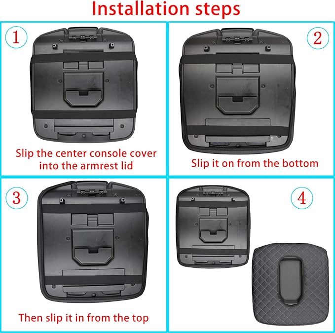 Center Console Armrest Cover for Chevy Silverado/GMC Sierra Accessories 2019-2024 2025 Arm Rest Box Leather Protective Case Middle Console Lid Cushion Pad Only for Jump Seat (Gray Stitches)