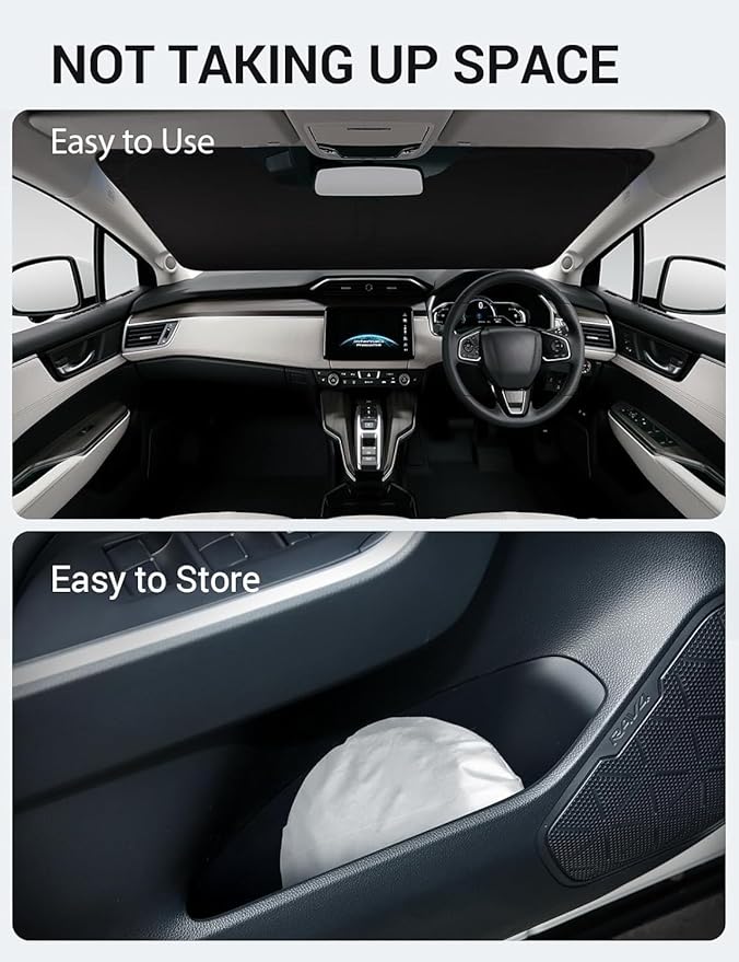 Proadsy 2026 Upgrade Windshield Sun Shade Custom Fit 2017-2021 Clarity Foldable Front Sunshade Protector Sun Visor Blocks UV Rays Keep Car Cooler