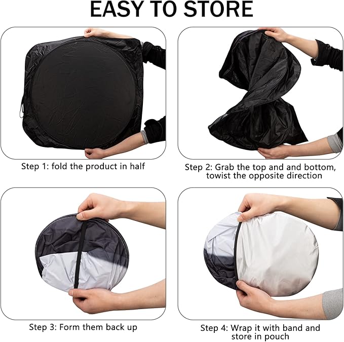 eygeufg Windshield Shade, Car Sun Shade for Front Windshield（Eyes-Black，Large）