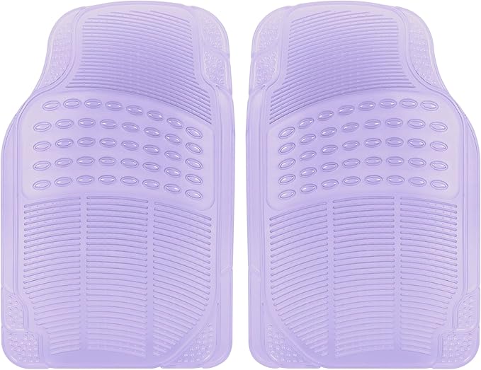 Carbella Automotive Floor Mats for Cars, 2 Piece Car Floor Mats Gray Translucent, Trim-to-Fit All Weather Clear Car Mats for Auto Truck Van SUV, Car Accessories for Women