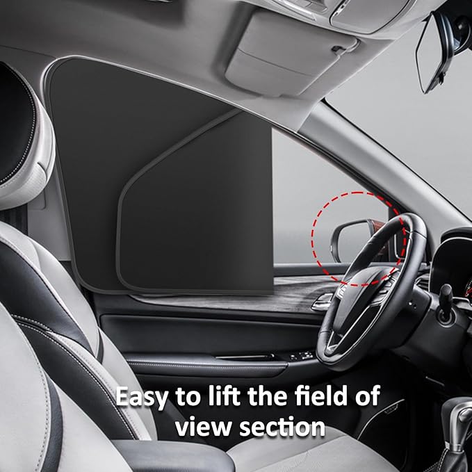 Car Curtains for Side Window - 4 Pcs Thicken Privacy Sun Shades Magnetic 100% Block Light Car Window Covers with Cooler Feeling (Thickset, 4pcs)