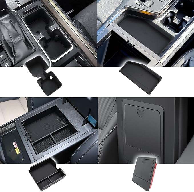 LFOTPP for GX550 Center Console Organizer for 2024 2025 GX550 Middle Armrest Storage Tray Insert(NOT FIT Cool Box), OEM Fit, Non-Slip Waterproof 4PCS Interior Accessories - (NOT FIT Cool Box)