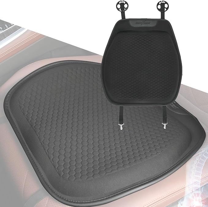 XUKEY Gel Seat Cushion for Long Sitting Pressure Relief (2CM Thick),18.11x17.13x0.79'' TPE Gel Seat Cushion Cover,Anti-Slip Coccyx Cushion for Tailbone Pain for Car Truck