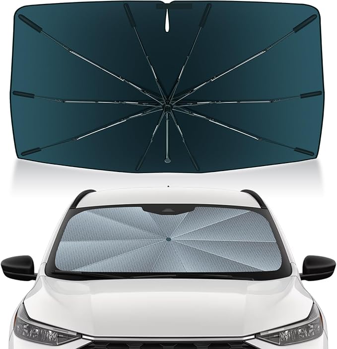 Autorder Windshield Sun Shade Umbrella for 2020-2025 Ford Escape Accessories,Upgraded Ice Crystal Material,Easy Setup Umbrella Sunshade for Car Windshield,100% Sun Blocking