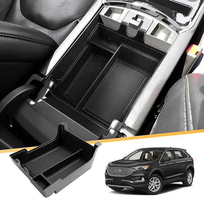 for 2025 Ford Edge Center Console Organizer Tray for 2021-2025 SE/SEL/ST-Line/Titanium/ST Middle Console Storage Insert Tray Arm Rest Organizer for 2025 Ford Edge Accessories Black