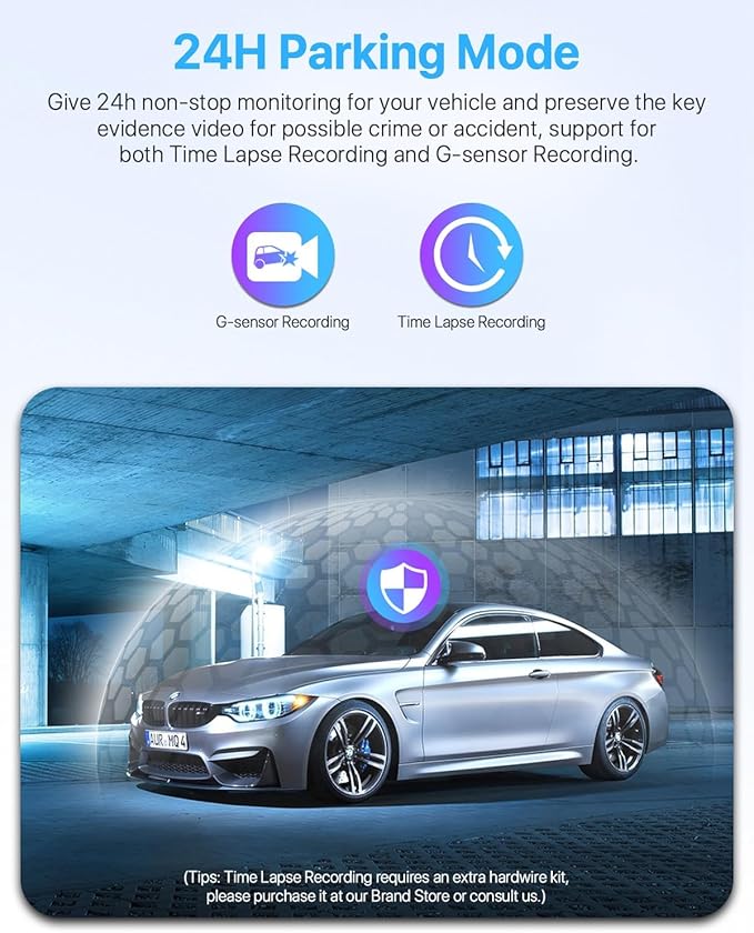 Dash Cam, 360° Dash Cam Front and Rear Inside, 4K/2.5K UHD Dash Camera for Cars, Night Vision, Built-in 5G WiFi & GPS, G-Sensor, 185° Wide Angle, HDR, Parking Mode, Support 512GB Max
