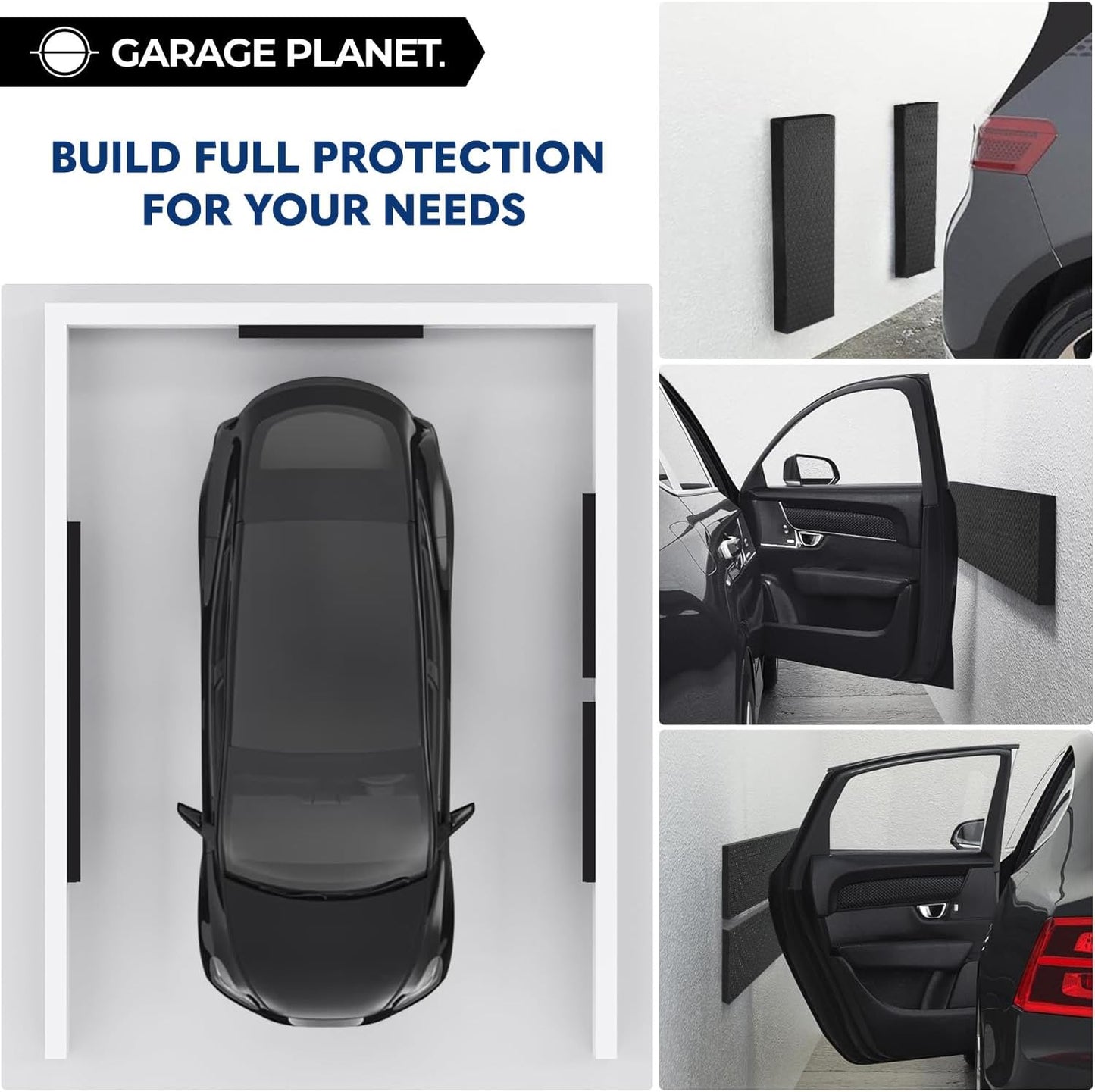 M2 Garage Wall Protector Car Door Wall Protector, Tool-Free, Designed in Australia (Black, 2 Pack)