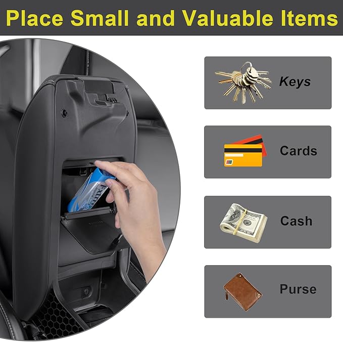 PIMCAR Center Console Hidden Organizer for 2026 2025 2024 2023 Honda Accord LX EX Sport EX-L Sport-L Touring Hybrid Armrest Box Secret Compartment One-Touch Hidden Storage Accessories