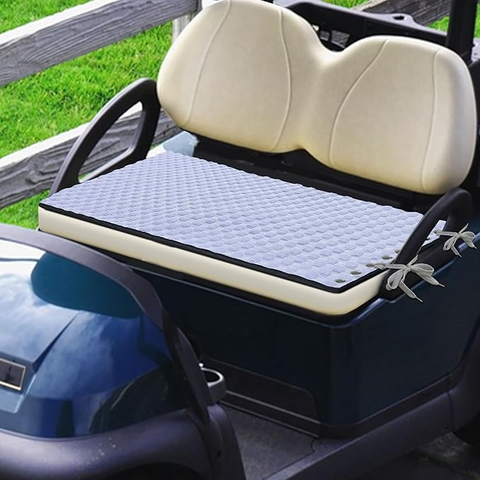 YOKYHOM Cooling Ice Silk Golf Cart Seat Covers, Summer Cool Touch Seat Towel with Adjustable Tie Ropes, Non-Slip Bottom, Fits Yamaha, EZGO, Club Car, 39"x22"